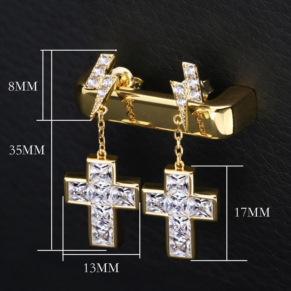Aretes Trueno Cruz - Prestige Joyería