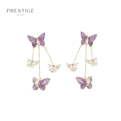 Aretes Mariposas de Cristal