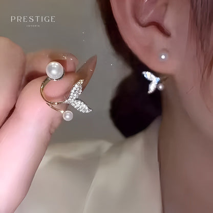 Aretes Perlas Doradas