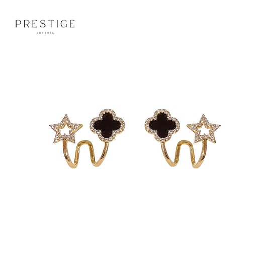 Aretes Trébol Negro