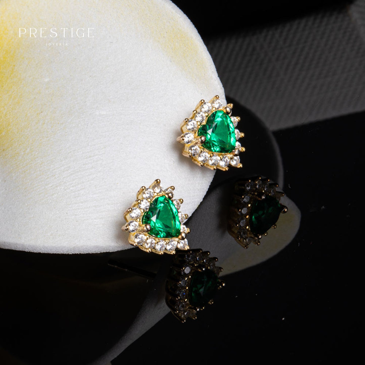 Aretes Corazón Esmeralda