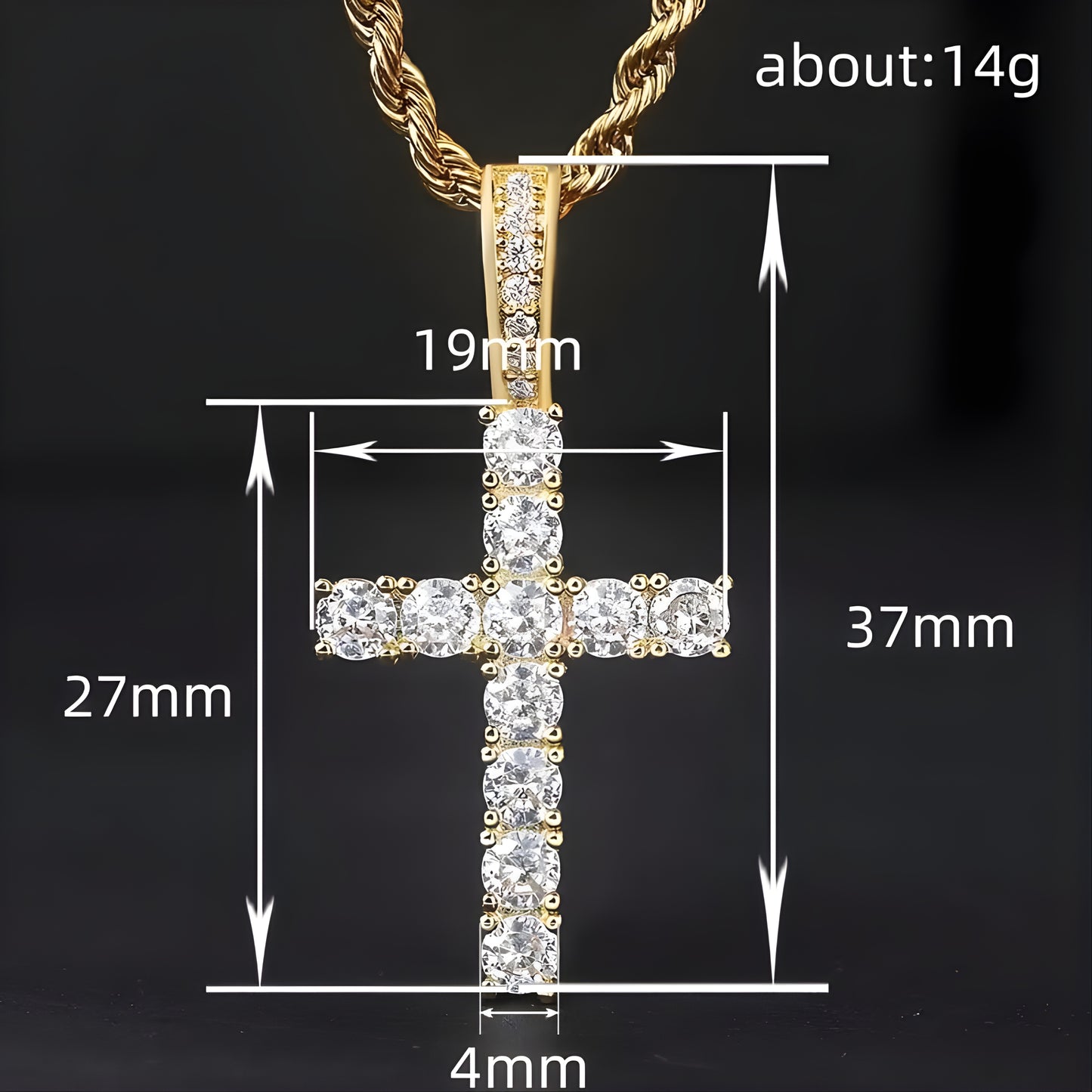 Cadena Cruz Gold Bless