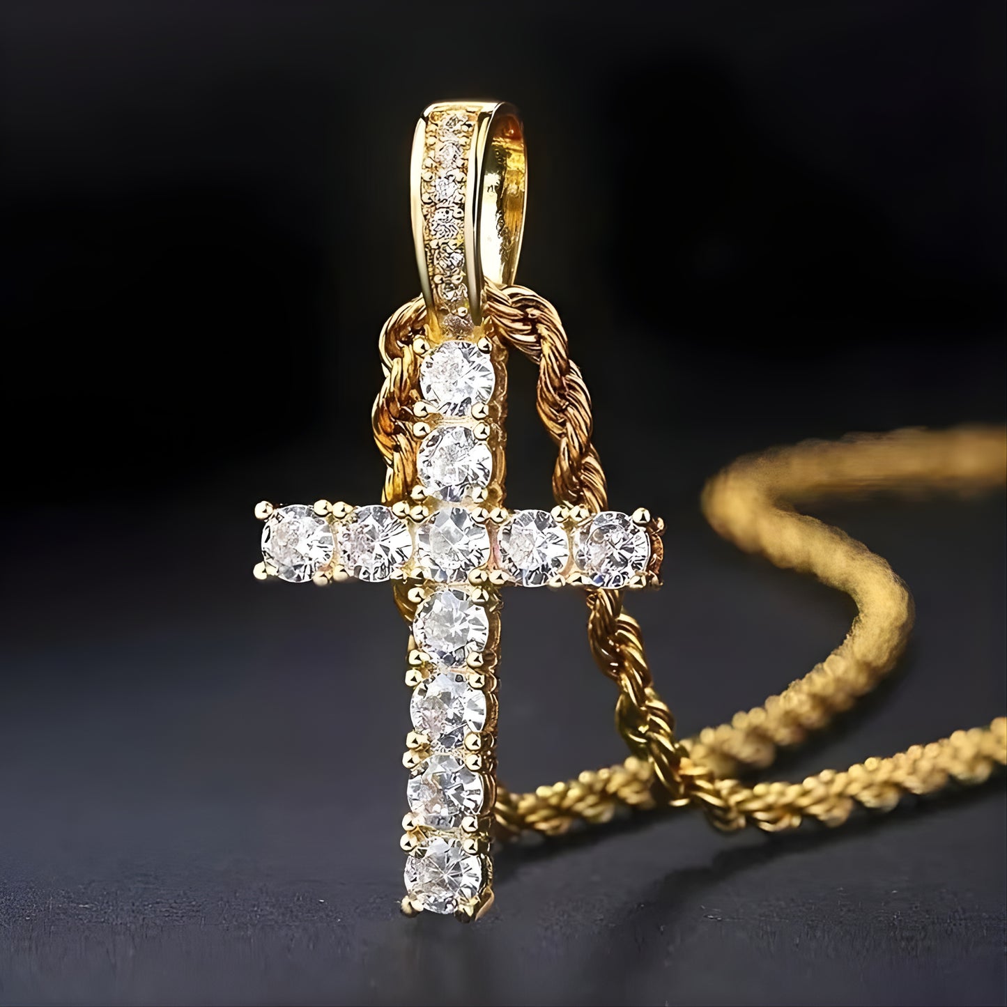 Cadena Cruz Gold Bless