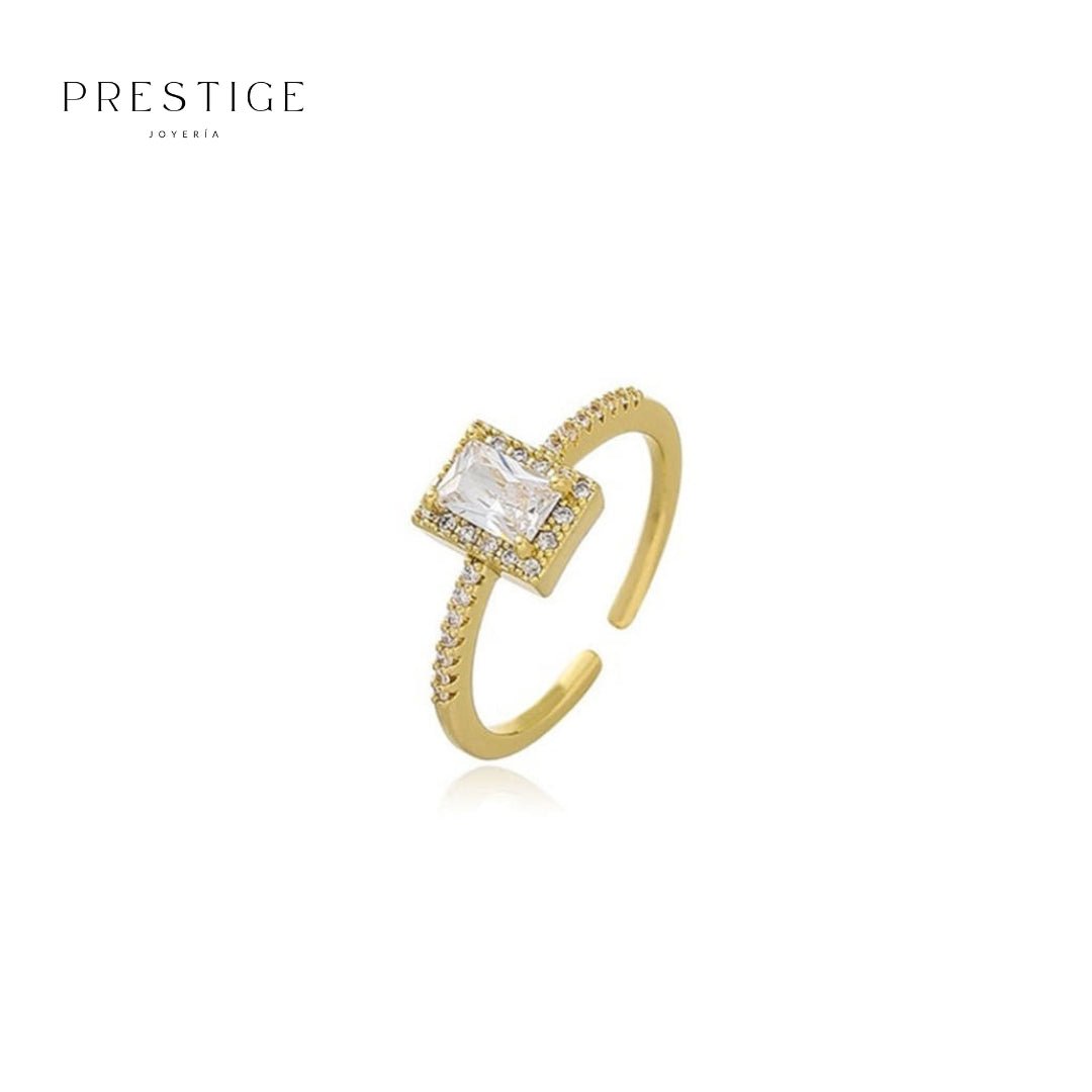 Anillo Diamante Cuadrado (Ajustable) - Prestige Joyería