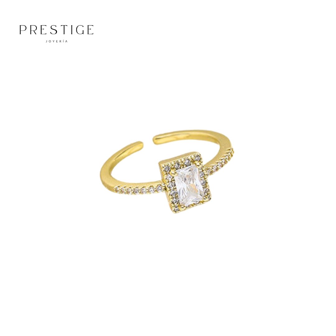 Anillo Diamante Cuadrado (Ajustable) - Prestige Joyería