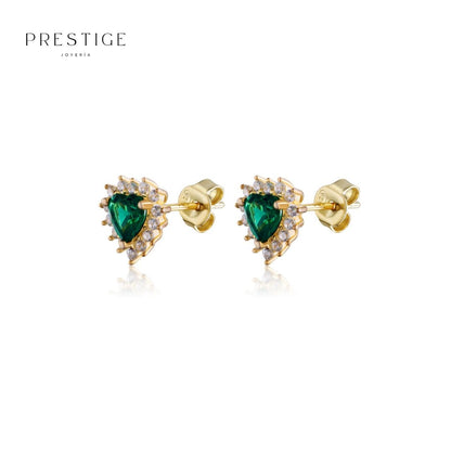 Aretes Corazón Esmeralda - Prestige Joyería