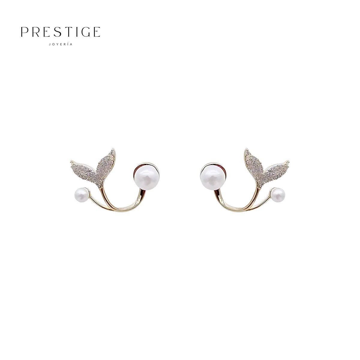 Aretes Perlas Doradas - Prestige Joyería