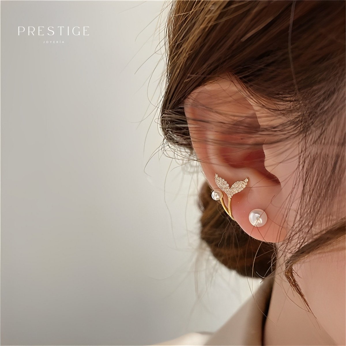 Aretes Perlas Doradas - Prestige Joyería
