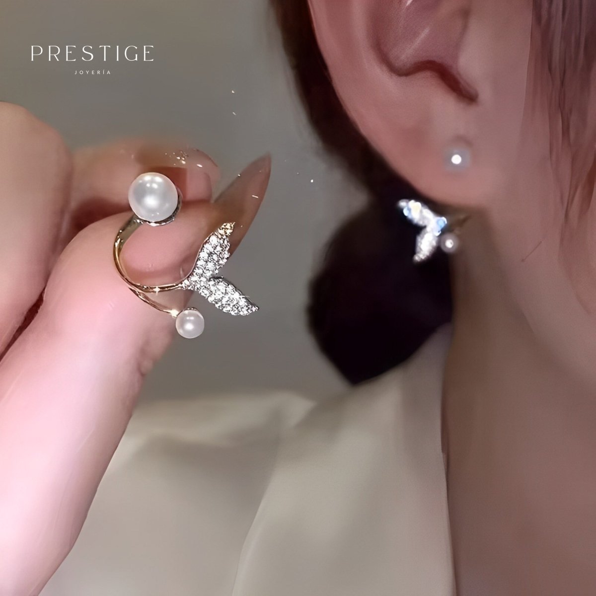 Aretes Perlas Doradas - Prestige Joyería