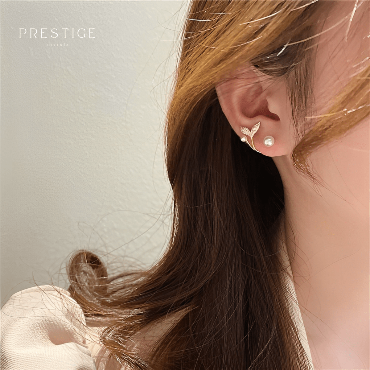 Aretes Perlas Doradas - Prestige Joyería