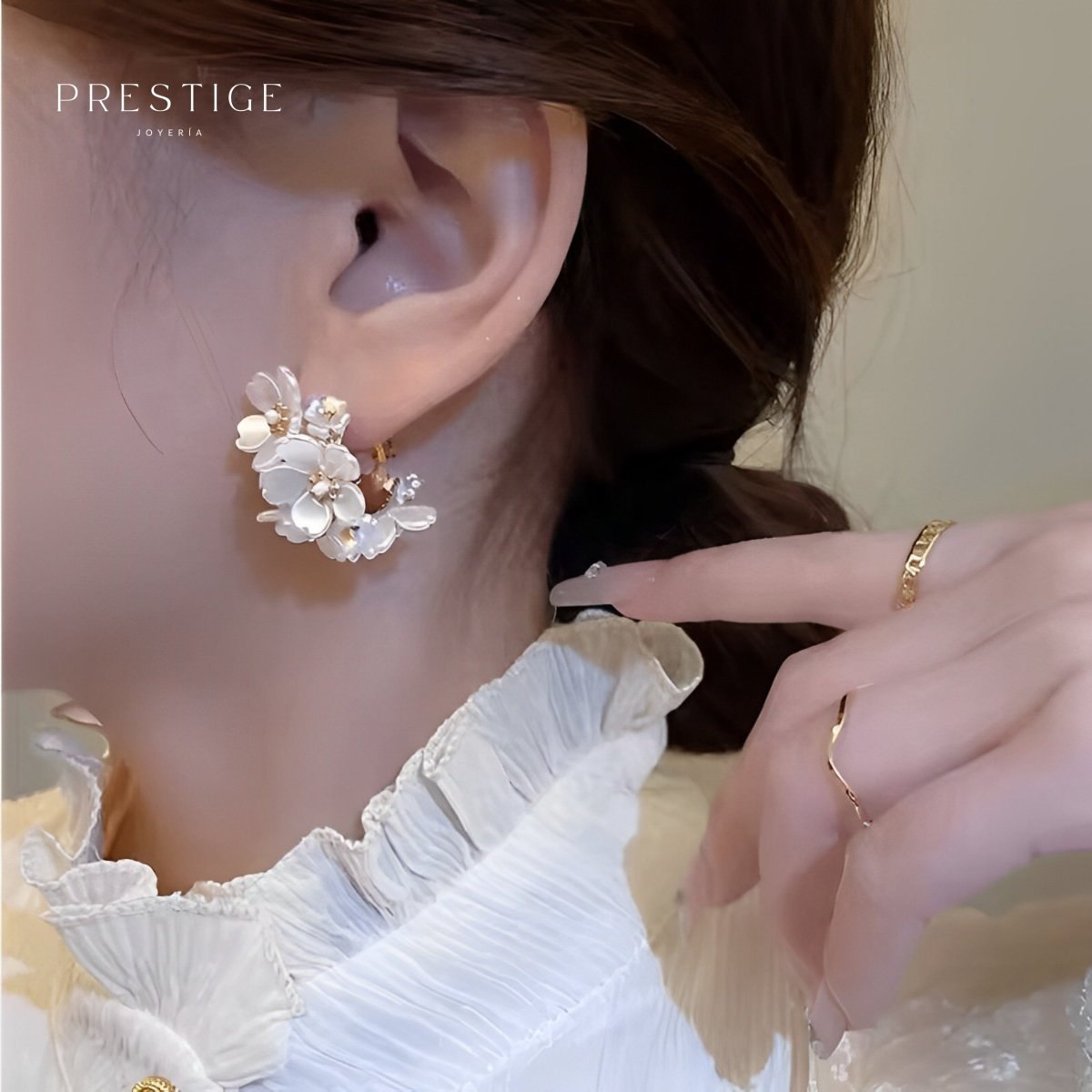 Aretes Pureza Blanca - Prestige Joyería