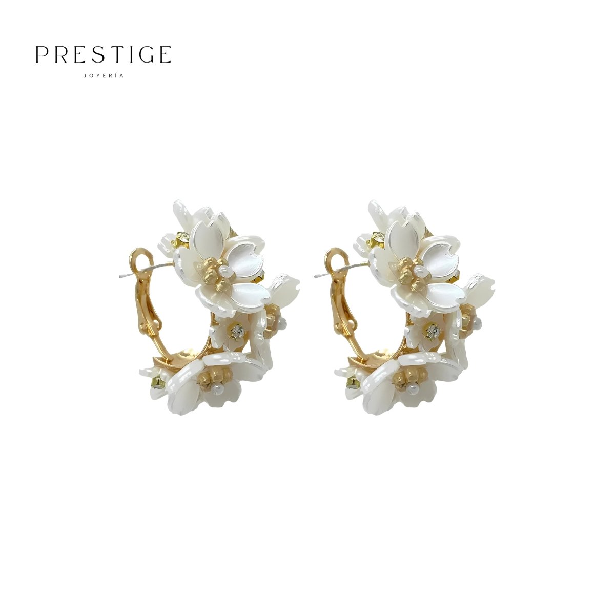 Aretes Pureza Blanca - Prestige Joyería
