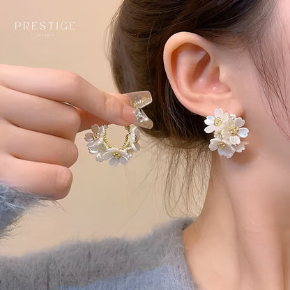 Aretes Pureza Blanca - Prestige Joyería