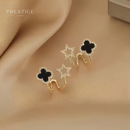 Aretes Trébol Negro - Prestige Joyería