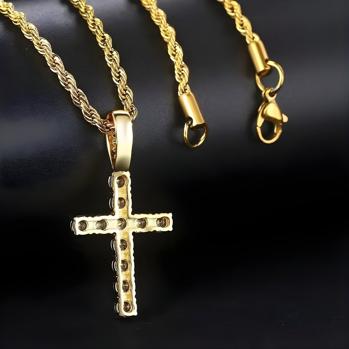 Cadena Cruz Gold Bless - Prestige Joyería
