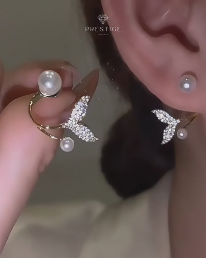 Aretes Perlas Doradas