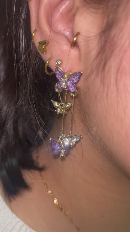 Aretes Mariposas de Cristal