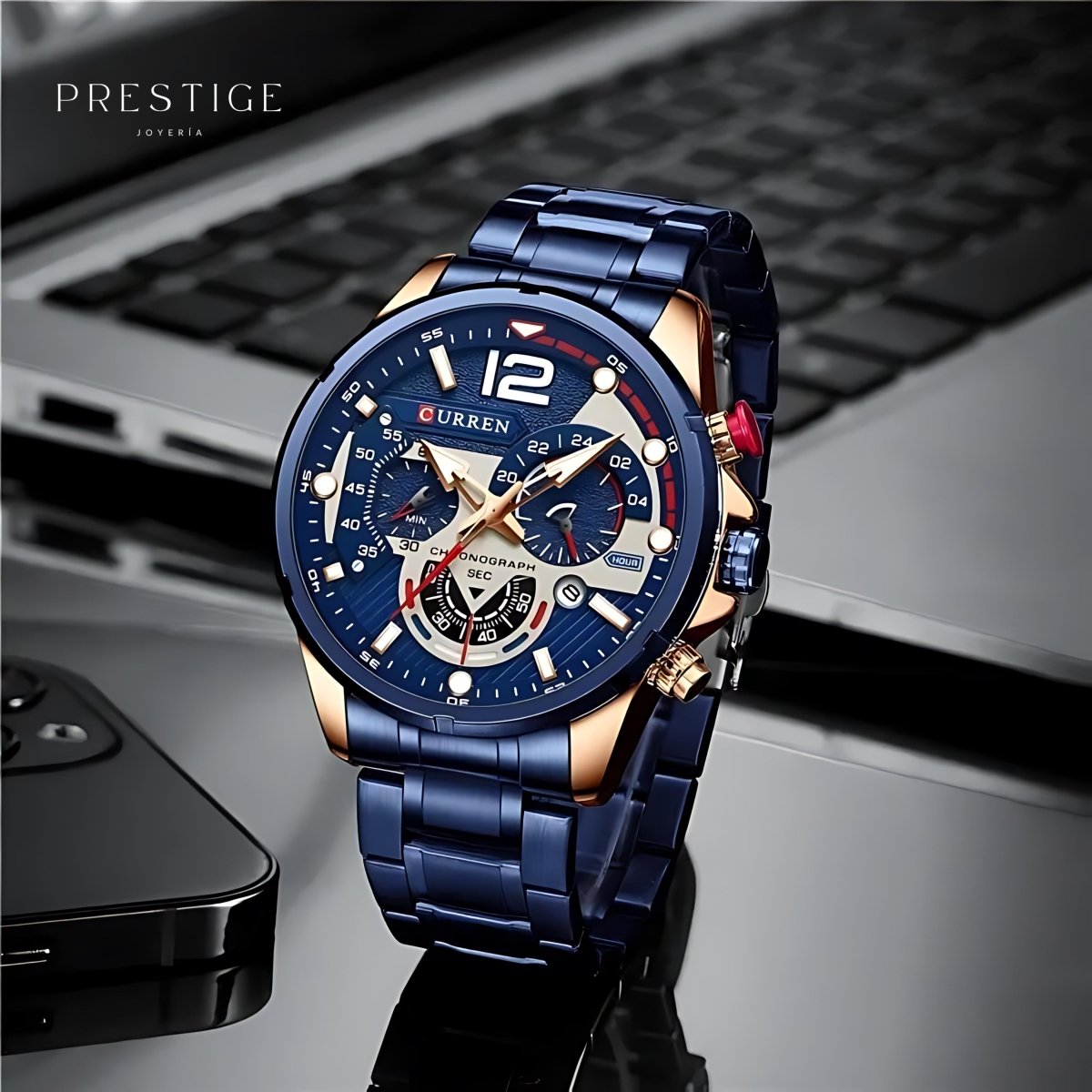 Reloj Curren 8395 Chrono Navy - Prestige Joyería